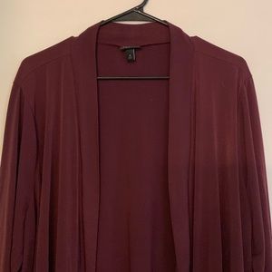 Burgundy Open Faced Cardigan